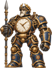 The Guildhall Giant, an armoured giant with a clock on its chest and a spear